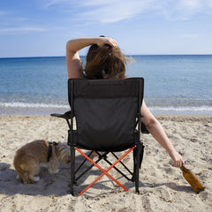 2pcs 82X102X88cm Black Camping Chair
