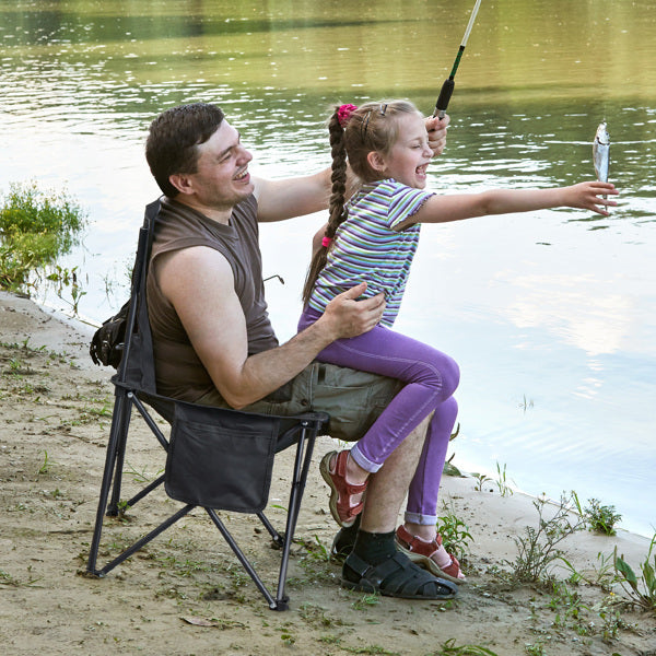 4pcs, 42X42X70cm Black Camping Chair