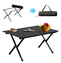 Folding Camping Table Portable Picnic Table, Lightweight Roll Up Side