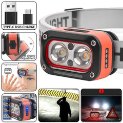 USB Charging Outdoor Night Run LED Lighting Headlamp