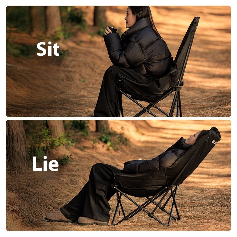 Camping Recliner Portable Thickened Stool Beach Chair Outdoor Folding Chair