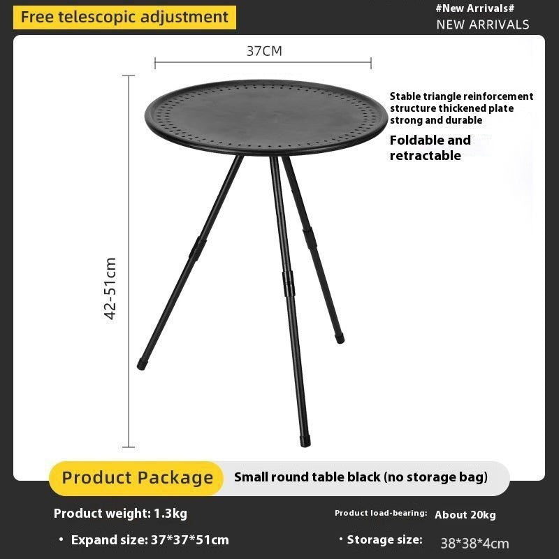 Outdoor Small Round Table Camping Folding Table Portable And Adjustable