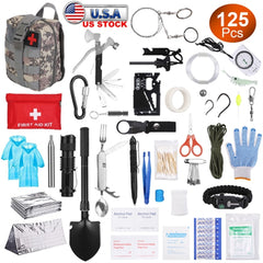 125 In 1 Survival Kit, Professional Survival Equipment, Equipment, Tools, First Aid Supplies, For SOS Emergency Tactical Hiking, Hunting, Disaster, Camping Expedition - Not Shipped On Weekends